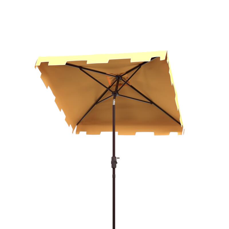 SAFAVIEH Outdoor Living Zimmerman 7.5-foot Square Market Umbrella - Yellow/White