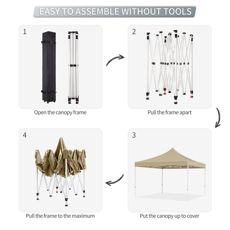 10x10 ft Pop-Up Canopy with 1-Minute Setup, UV Protection, Waterproof, and Adjustable Heights
