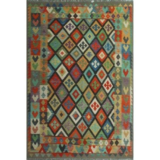 Hand-Woven Sangat Zoie Brown/Charcoal Rug - 6'7
