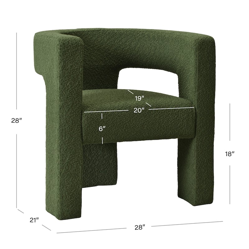 KINWELL 28" Wide Boucle Upholstered Square Armchair (Set of 2)