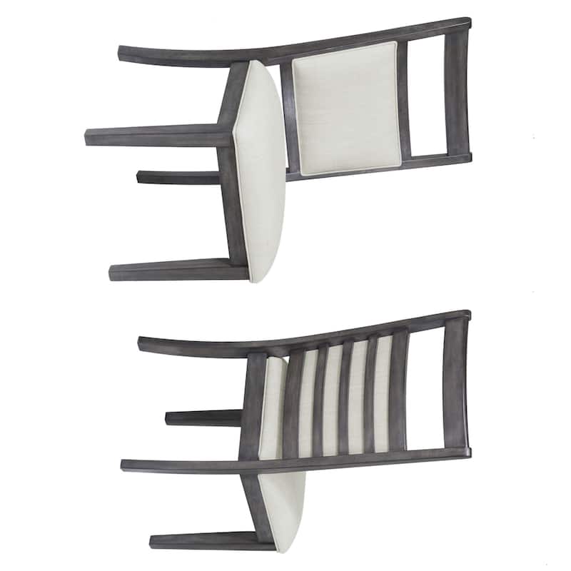 Weathered Finish Upholstered Side Chairs - 40.5 - Gray - Set of 2
