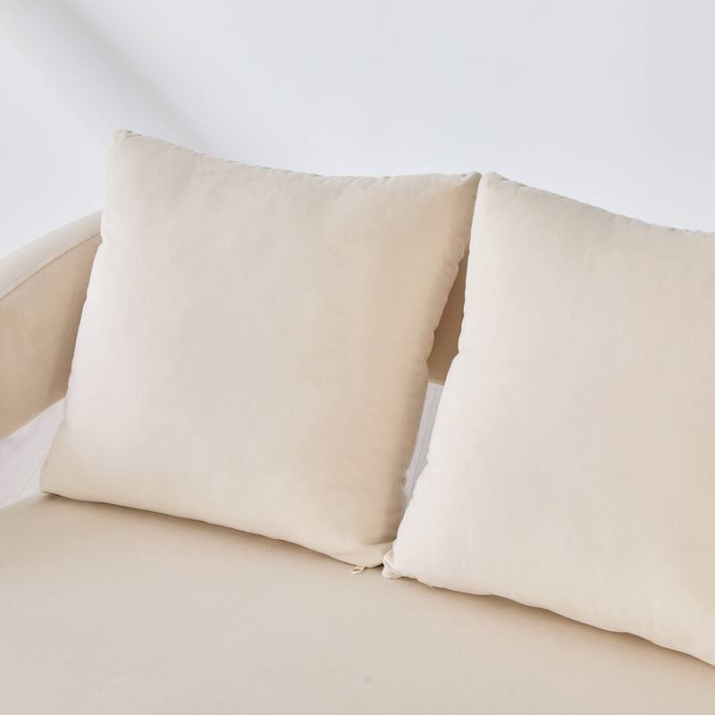 Velvet Loveseat Sofa Accent Loveseat with Removable Cushion, Padded Seat Sofa Couch with Round Armrests