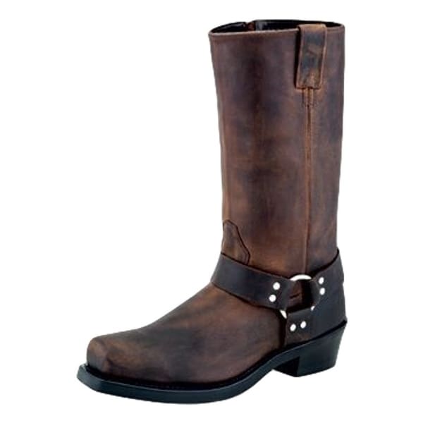 Old West Fashion Boots Mens Harness Rubber Cushion 9.5 EE Brown MB2060