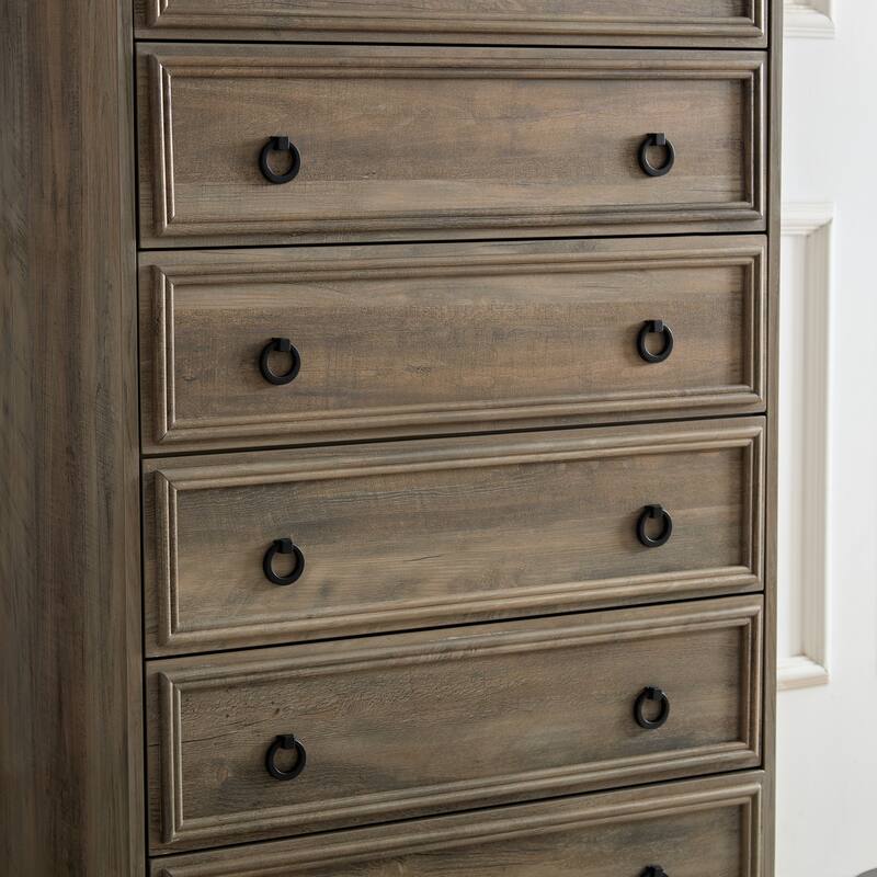 48" Tall Vertical Dresser Chest of Drawers, 6 Drawer Dresser for Bedroom