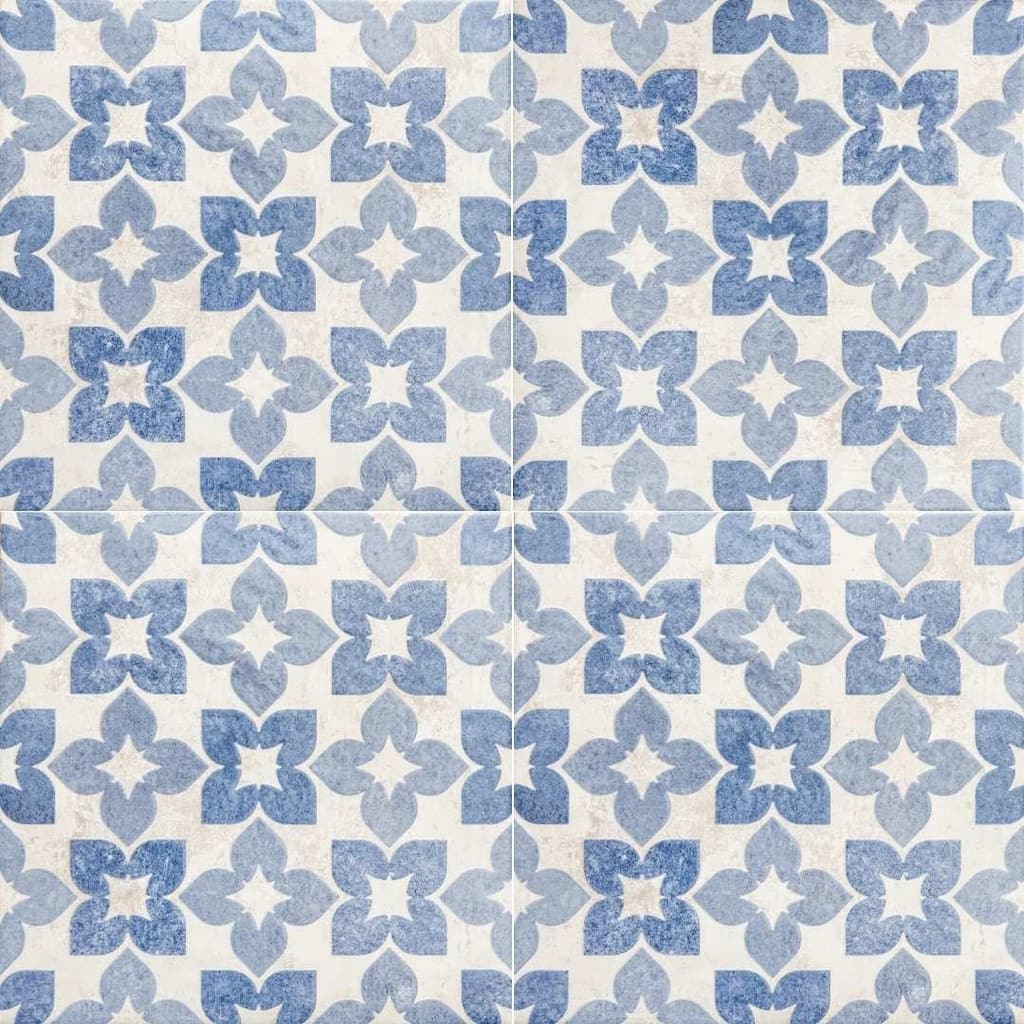 Phlox 8x8 Satin Porcelain Encaustic Tile - Floor, Wall & Backsplash