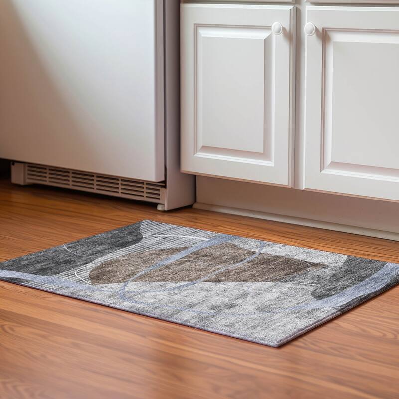 Premium Washable Super Soft Modern Carson Mayfield Rug - Chocolate - 1' 8" x 2' 6" - Rectangle