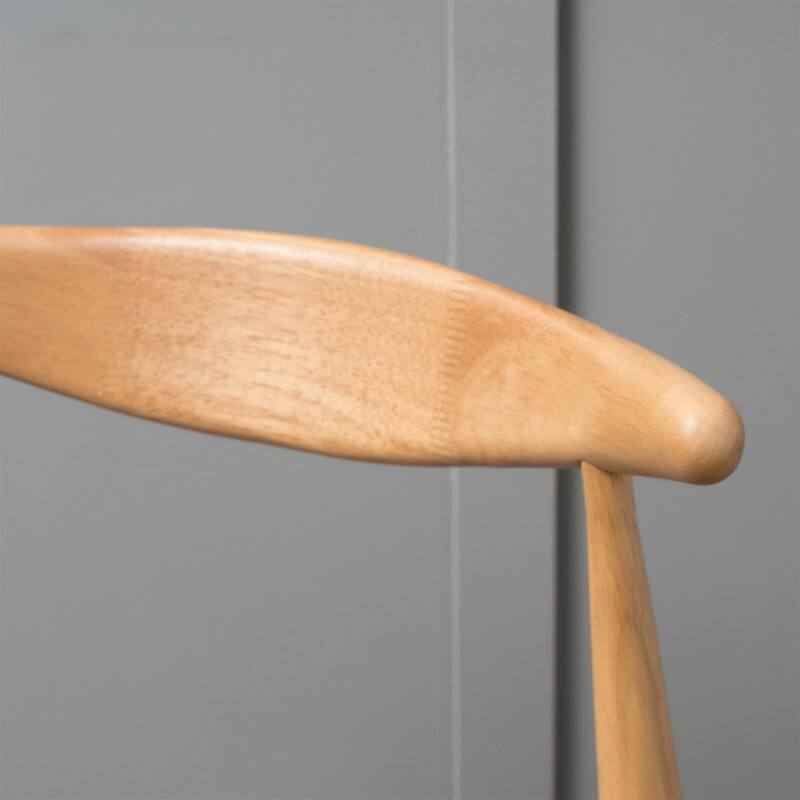 Set of 2 Rubberwood Dining Chairs with Ergonomic Backrest & Comfort Cushions