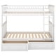 preview thumbnail 8 of 12, Minimalist Style Twin over Twin Bunk Bed with 2 Drawers and Fence-shaped Guardrail, Convertible Beds, Versatile Usage, White