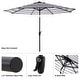 preview thumbnail 18 of 21, Pure Garden 9ft Striped Patio Umbrella with Push Button Tilt for Outdoor Furniture, Deck, Backyard, or Pool
