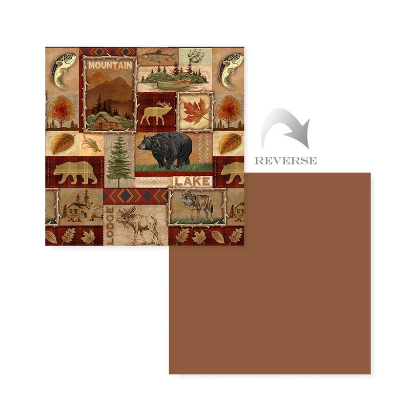Laural Home Lodge Collage Queen Quilt Set