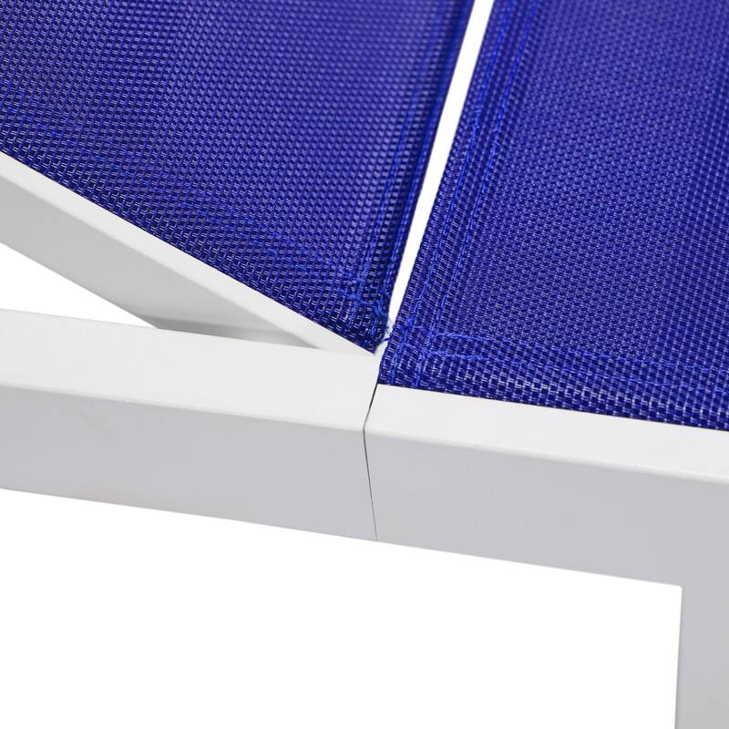 Aluminum Beach Pool Sun Lounge Chair Sling Mesh Fabric Reclining Stackable Lounger Chair