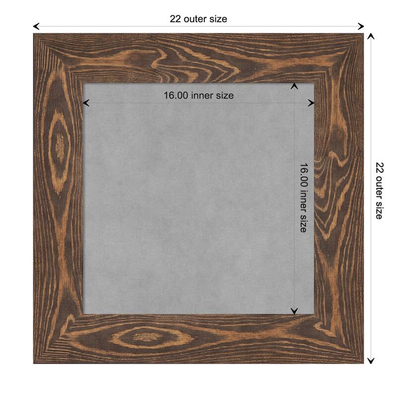 Amanti Art Bridge Brown Framed Magnetic Board - Board Size 16x16