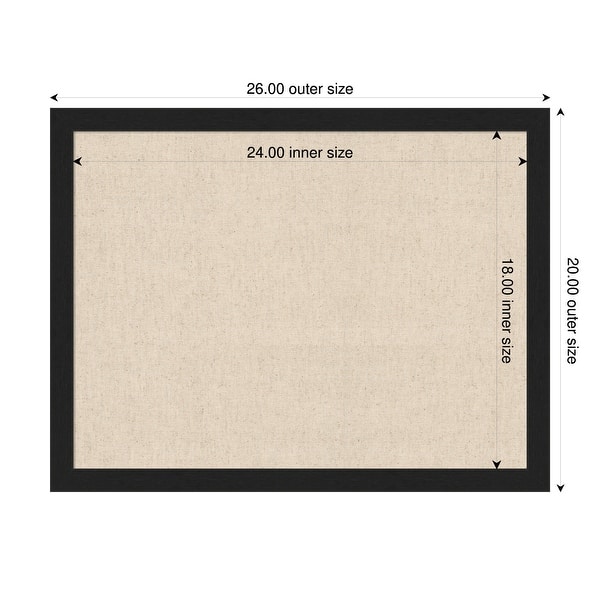 dimension image slide 5 of 91, Amanti Art Framed Fabric Pinboard Natural Linen Printed Bulletin Board