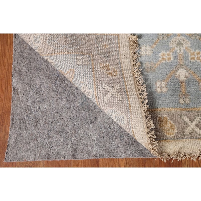 Ivory Oushak Living Room Area Rug Handmade Wool Carpet - 7'11"x 9'9"