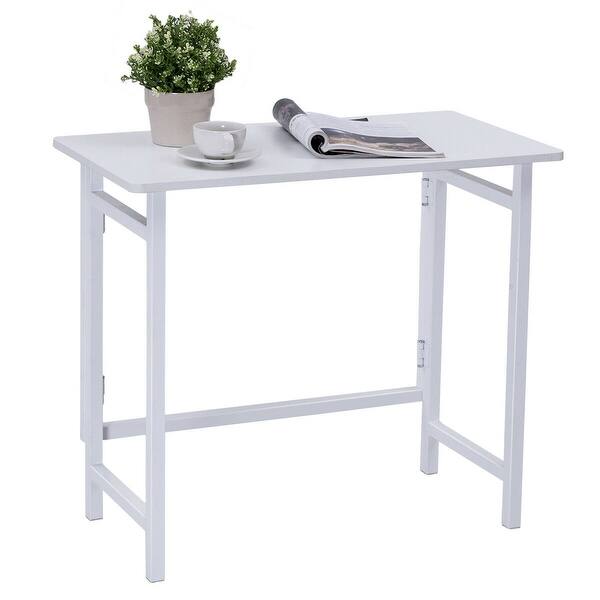 Shop Gymax Folding Table Computer Desk Pc Laptop Writing Table