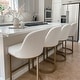 preview thumbnail 18 of 81, Leick Home Upholstered Barrelback Counter Stool with Metal Base