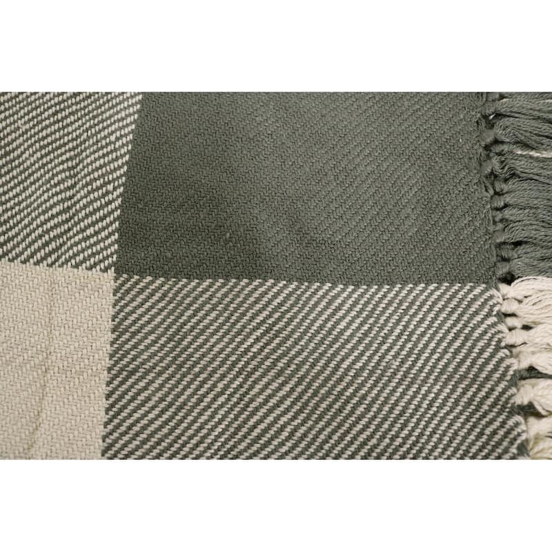 Home&Manor Handcrafted Wool & Cotton Throw Blanket