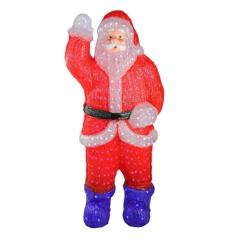 Lighted Commercial Grade Santa Claus Christmas Decor 3.75' Red Blue