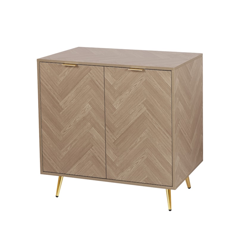 Anmytek Modern Wood 2-Door Buffet Sideboard Kitchen Accent Cabinet with Adjustable Shelf - 30.8" W x 15.7" D x 30.5" H