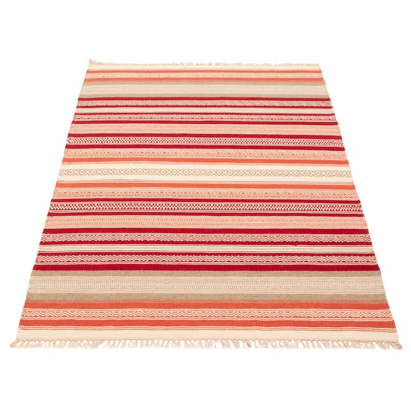 Boho Red Kilim 5'1" x 7'5" - 5'1 x 7'5