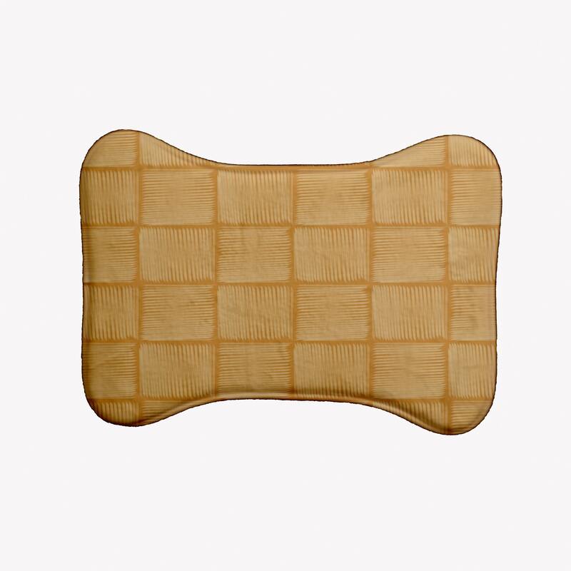 Basketweave Pet Feeding Mat for Dogs and Cats - Gold - 19" x 14"-Bone