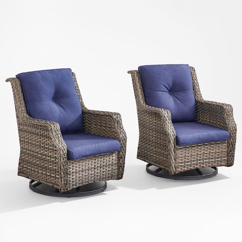 Gymojoy Patio Rattan Chair Set of 2 - Brown