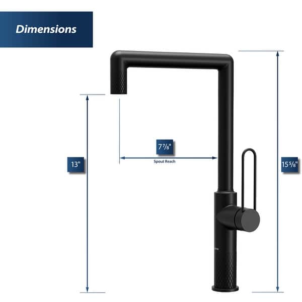 dimension image slide 2 of 3, Karran Sherman KKF370 Single Handle Kitchen Faucet