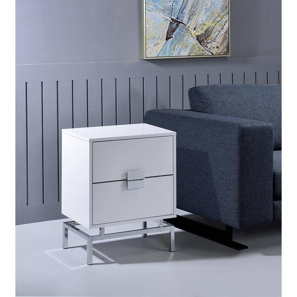 Home Furniture Accent Table White Color Wood Veneer & Metal,Coffee