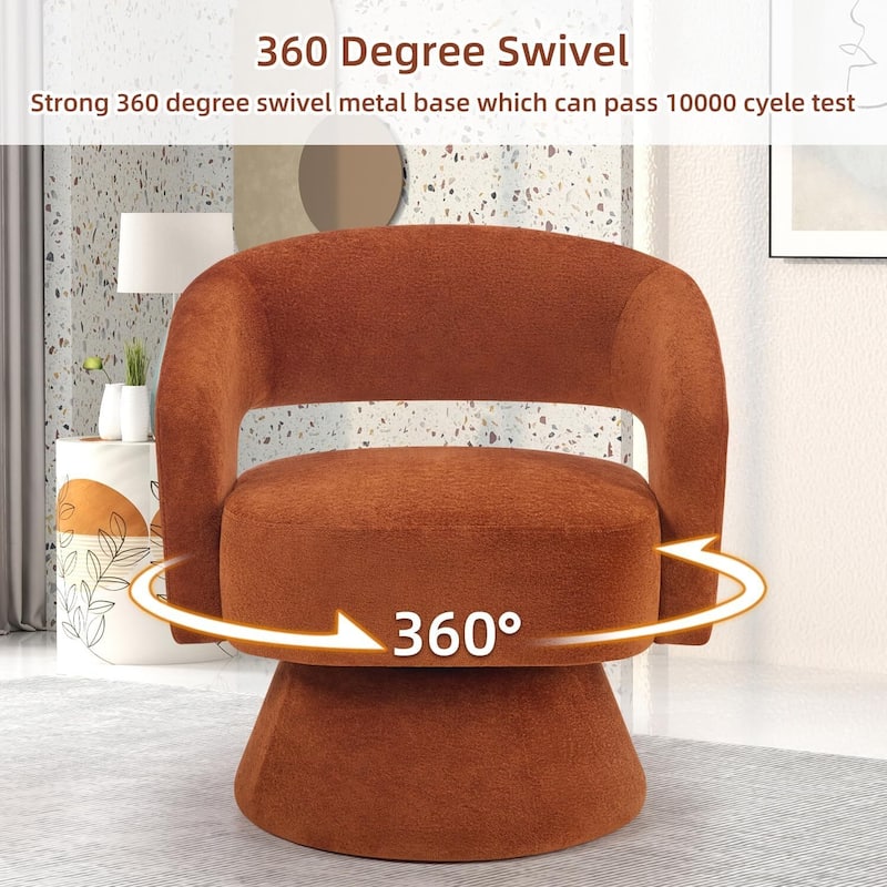 Swivel Barrel Chair,Velvet Accent Armchair 360 Degree Swivel Club Chair Vanity Chair for Living Room Bedroom Reception Room