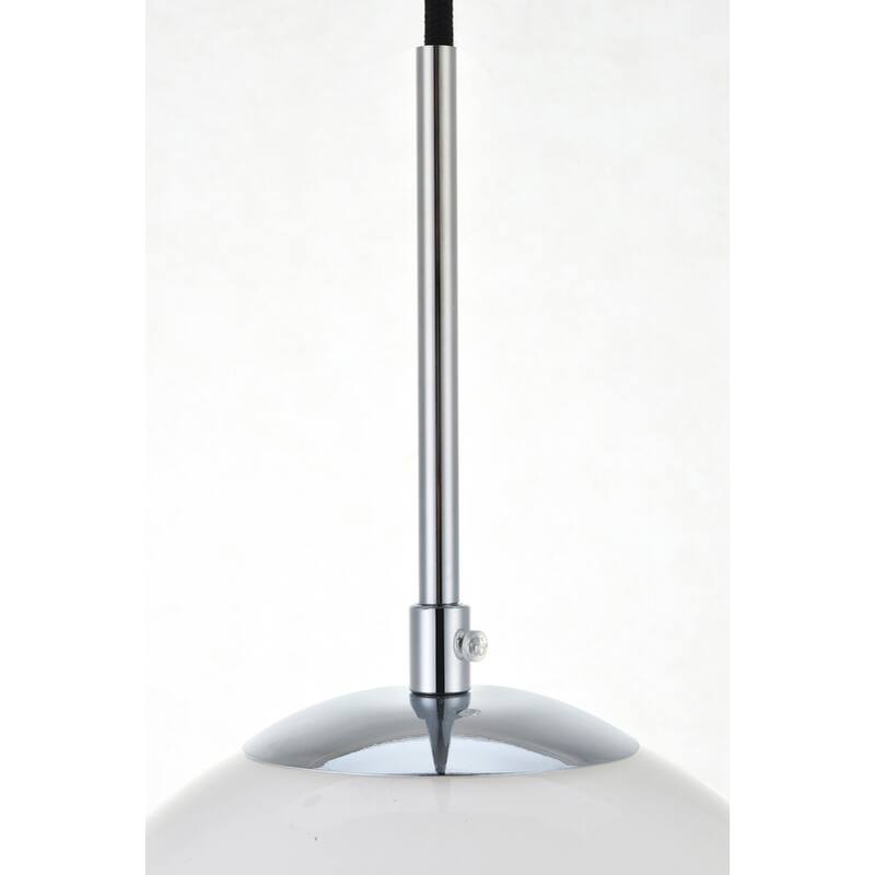 1-light Modern Frosted White Glass Orb Pendant