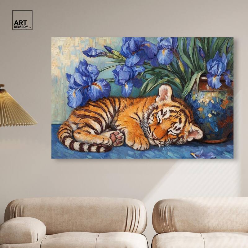 Gentle Tiger Nap Canvas by Art Remedy, Gallery Wrapped