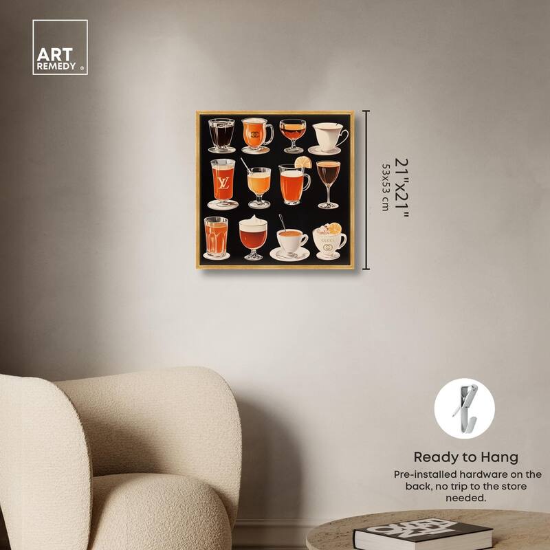 Glam Coffee Drink Collection Canvas by Art Remedy