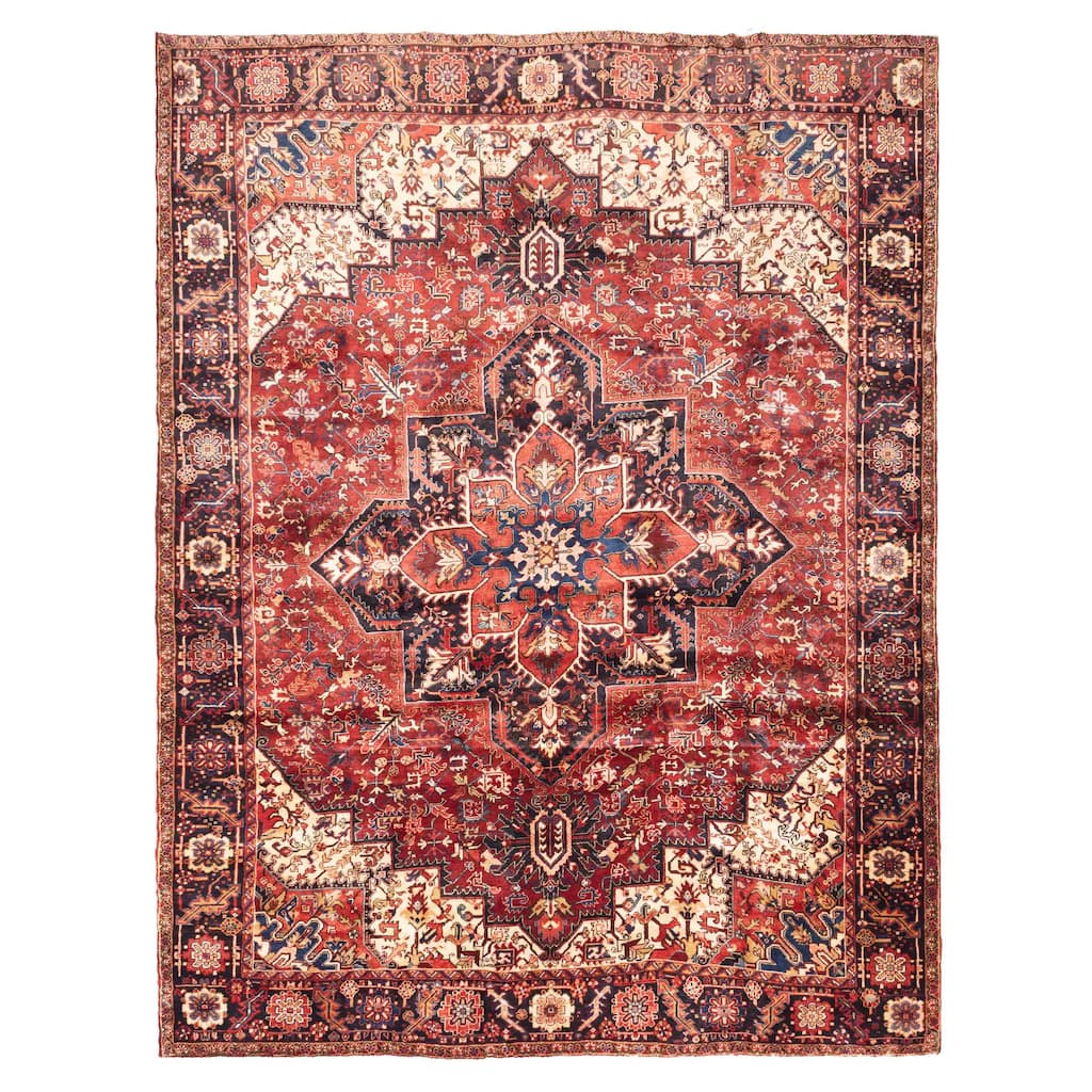 ECARPETGALLERY Hand-knotted Sarabi Dark Red Wool Rug - 9'9 x 12'2