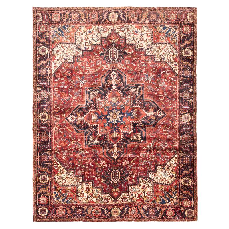 ECARPETGALLERY Hand-knotted Sarabi Dark Red Wool Rug - 9'9 x 12'2