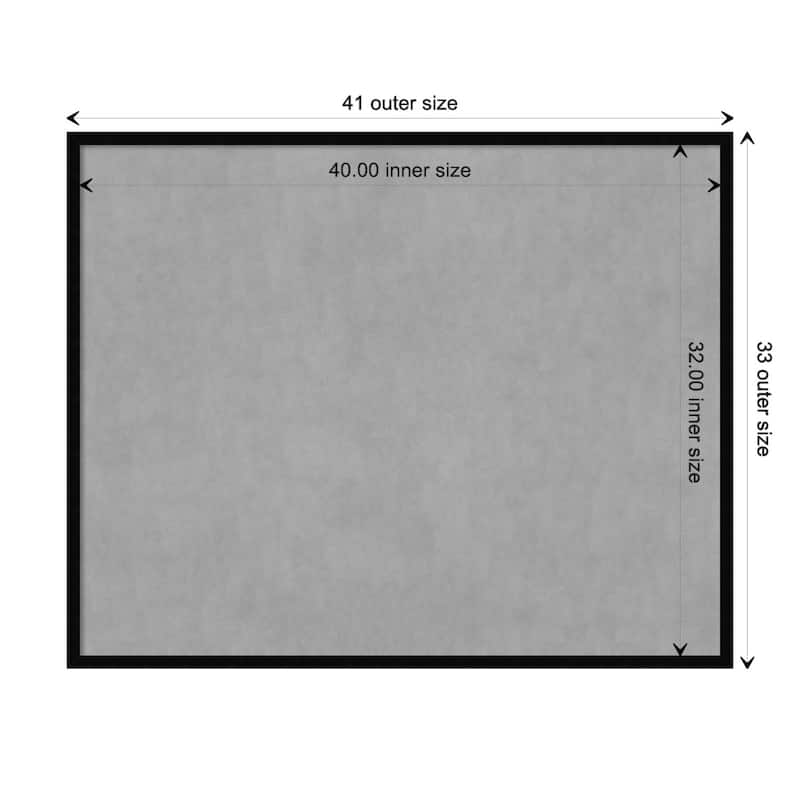 Amanti Art Svelte Noir Black Framed Magnetic Board - Board Size 40x32