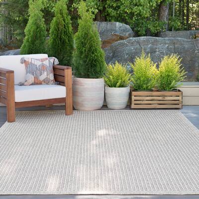 Dennis Coastal Windowpane Indoor/Outdoor Area Rug
