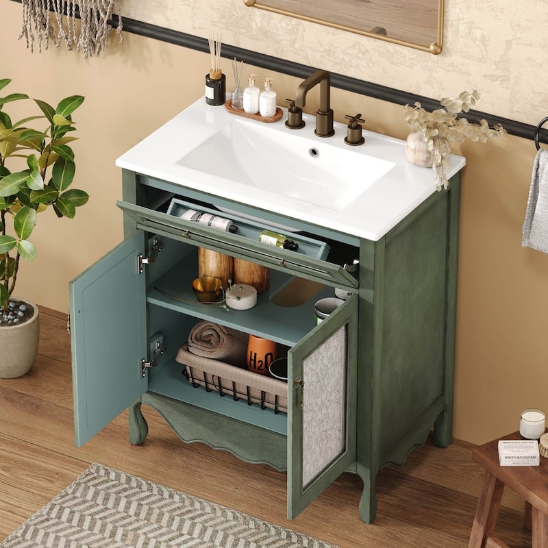 Christopher Knight Home 30" Bathroom Vanity with Ceramic Sink