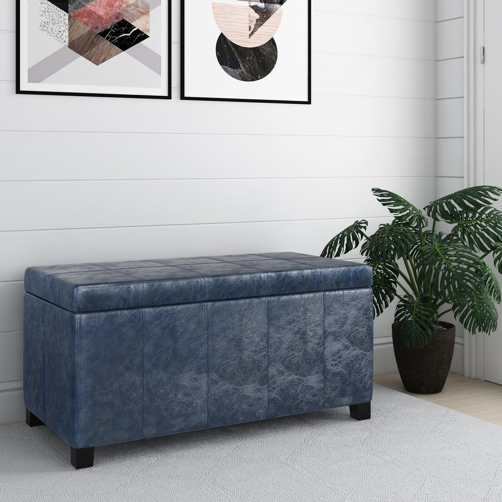 WYNDENHALL Lancaster 36 inch Wide Contemporary Rectangle Storage Ottoman