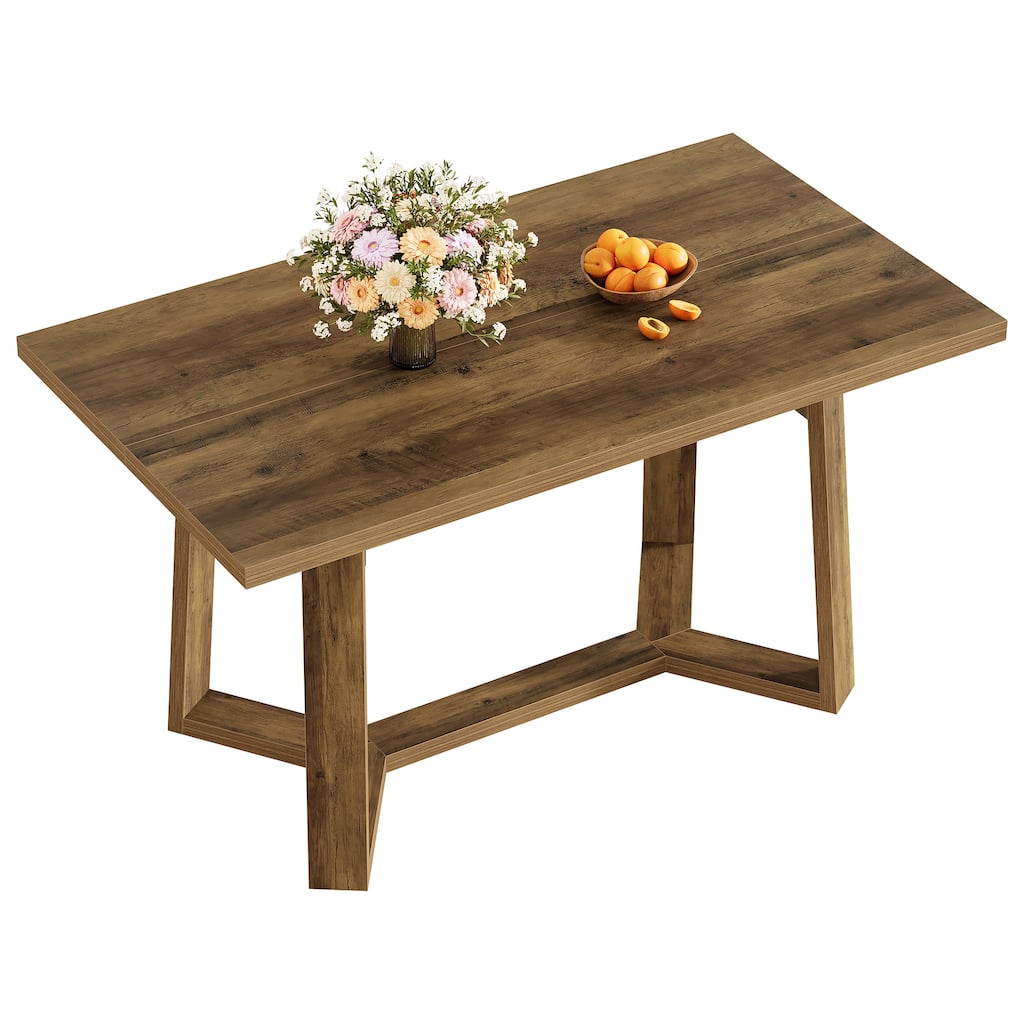Farmhouse Dining Table for 4, 47-Inch Rectangle Wooden Kitchen Table