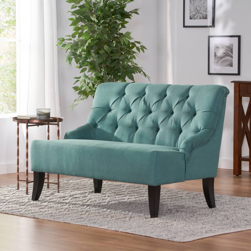2-Seat Upholstered Loveseat with Tufted Backrest