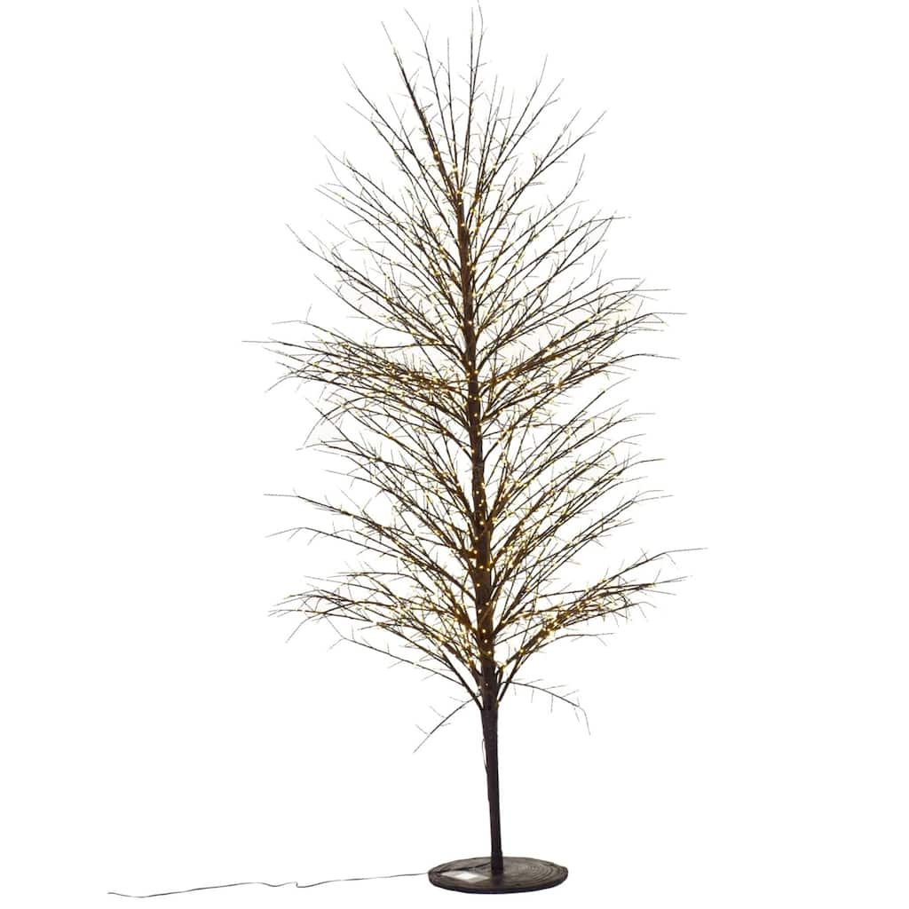 5.75' Pre-Lit Black Birch Artificial Tree, LED Warm White Lights