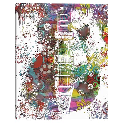 Pop Art Guitar by Dean Russo Canvas Art Print