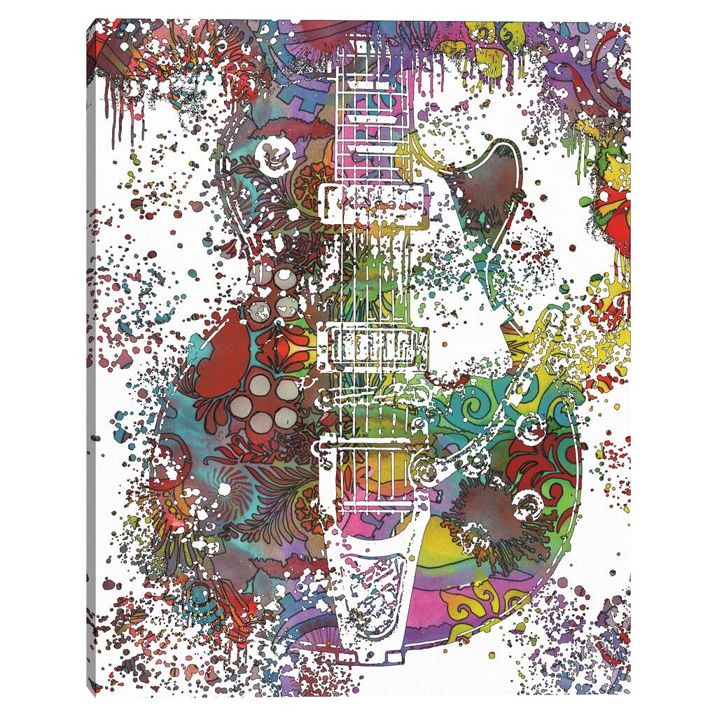Pop Art Guitar by Dean Russo Canvas Art Print