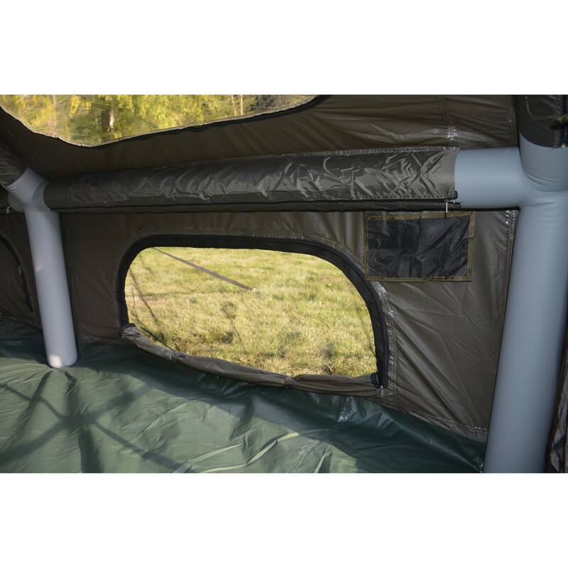 9.8 x 13 ft Modern Camping Tent with Hand Pump, Chimney Window, Waterproof and Windproof, Accommodates 7-8 People
