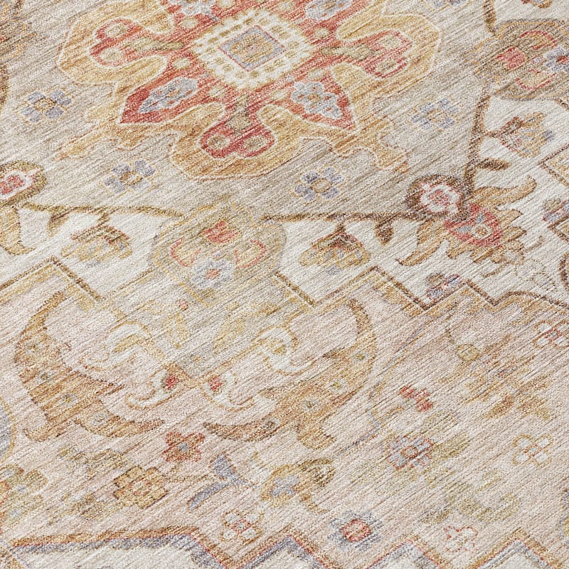 Machine Washable Indoor/Outdoor Traditional Vintage Chantille Rug