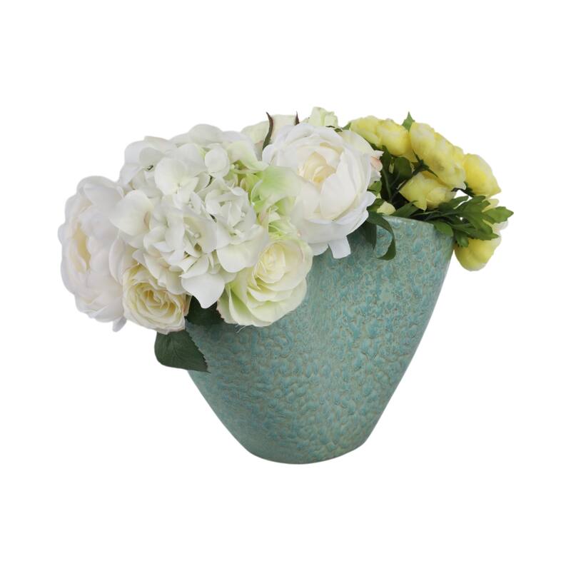 Earthenware Decorative Vase Textured Handmade Elegant Centerpiece