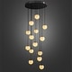 preview thumbnail 13 of 19, KAYLA Luxury 14-Light Alabaster Globe Chandelier in Vintage Copper Finish, Grand Pendant Light for Stairwells or Foyers - 138in