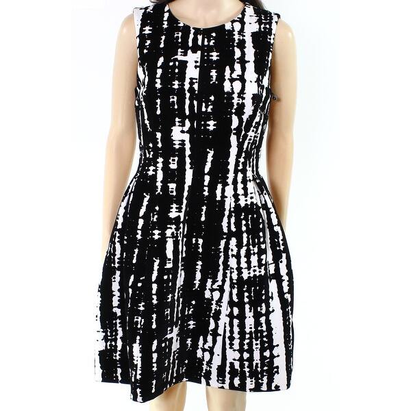Shop Calvin Klein New Black Womens Size 10 Abstract Print A Line