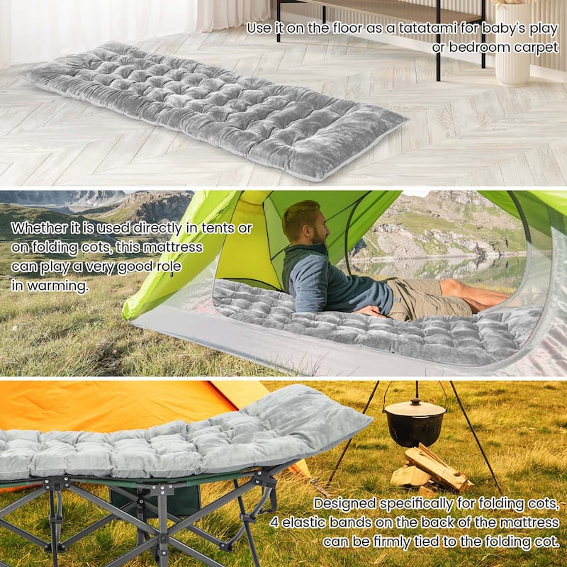 Outdoor Camping Cot Resting Pad Lightweight Crystal Velvet