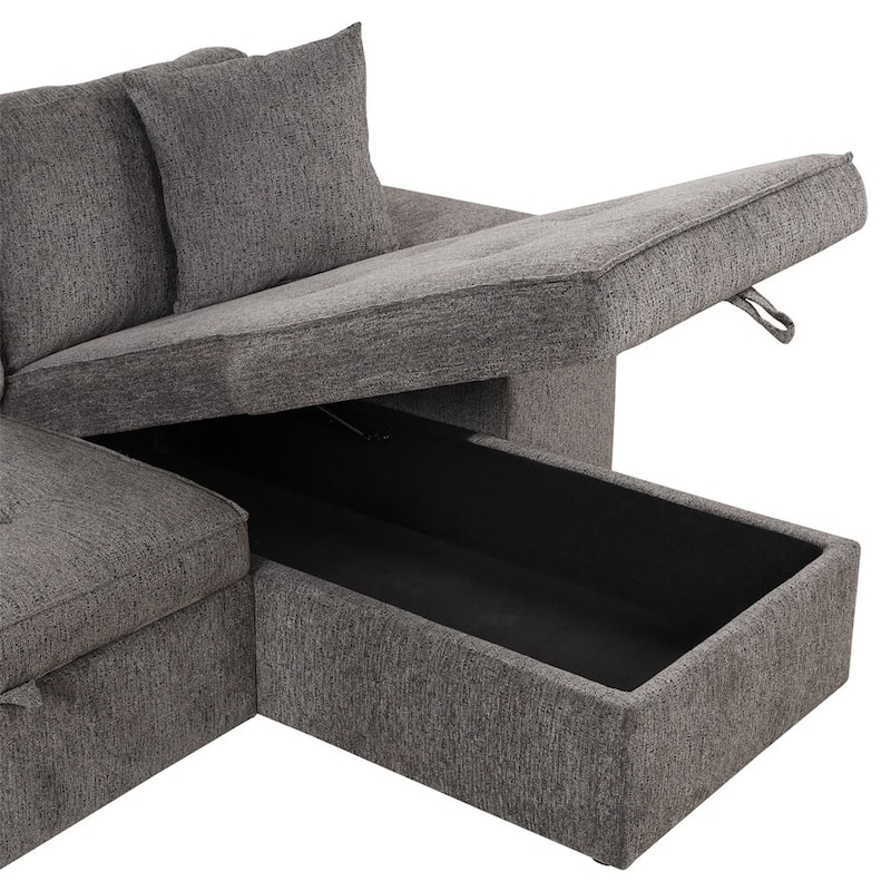 Merax 104" Modern L-Shape 3 Seat Reversible Sectional Couch
